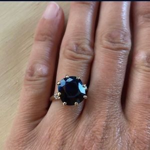 Yellow gold sapphire and Diamond Ring